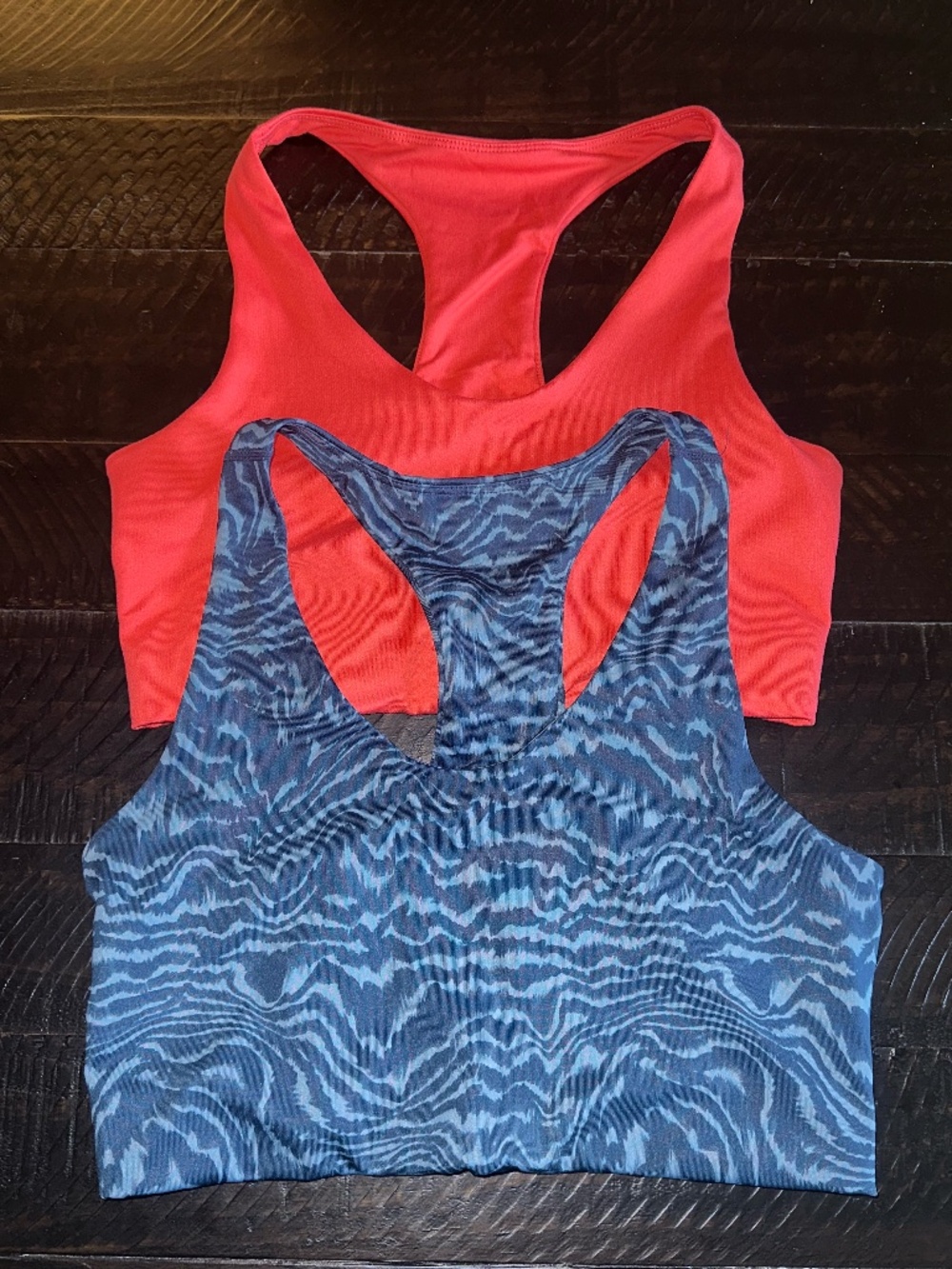 Two Zella Sports Bras ~ Size Medium ~ Salmon & Zebra Print